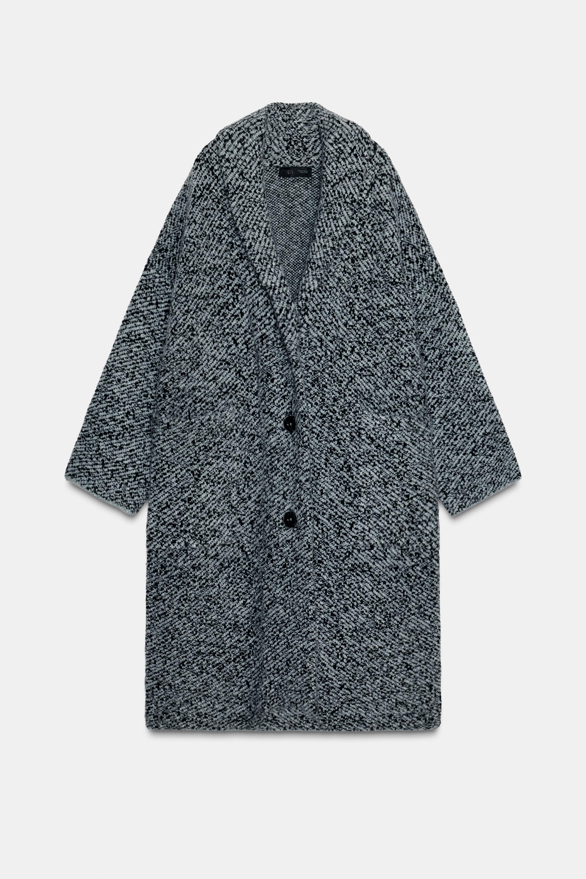 SHAWL COLLAR KNIT COAT